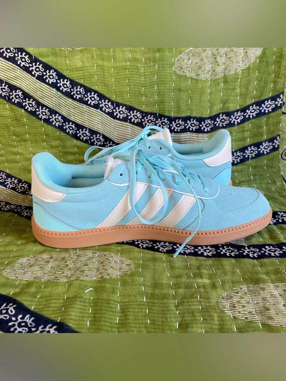 Adidas Flash Aqua/ Wonder White Breaknet Sleek Suede Sneakers 8 Streetwear